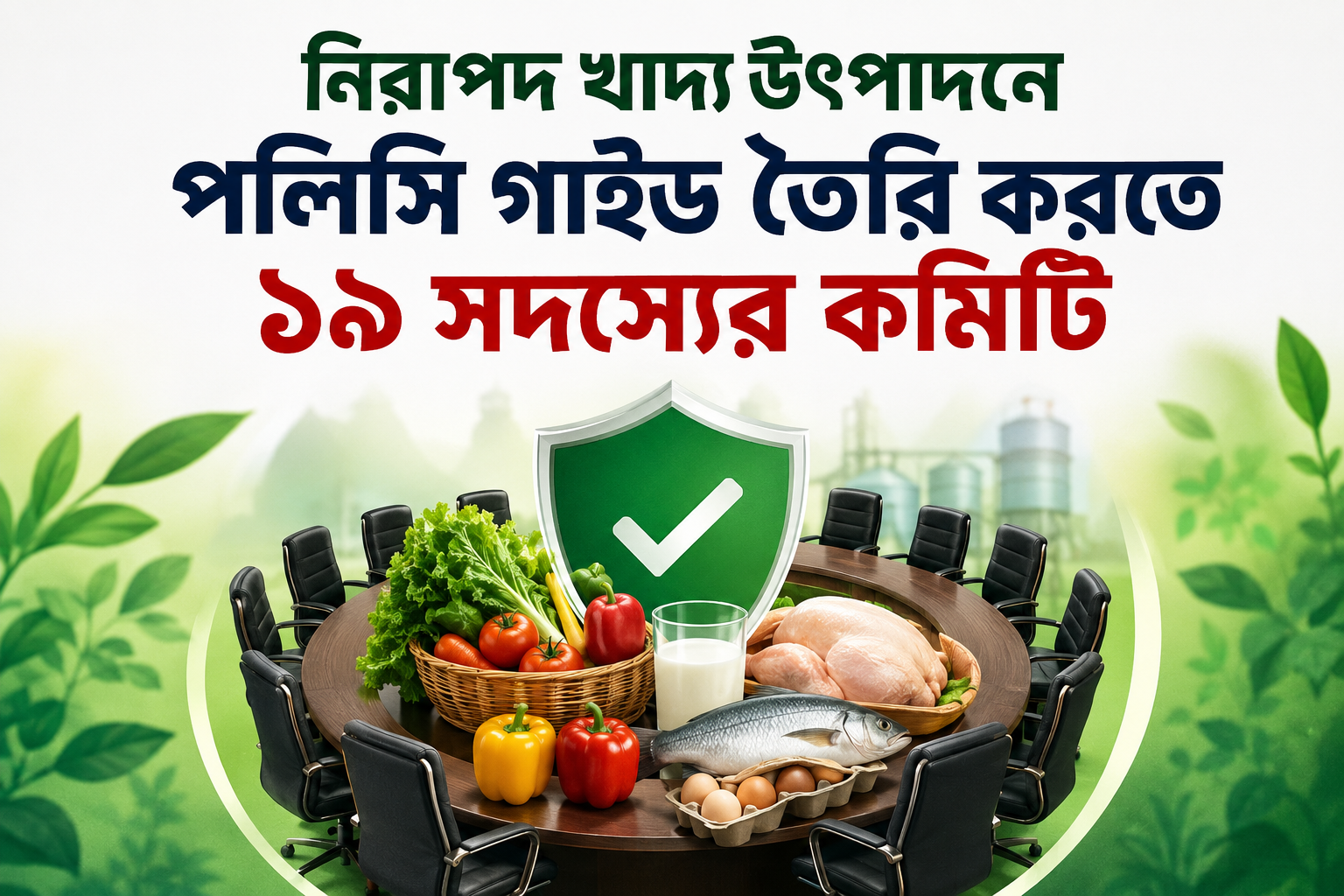 নিরাপদ খাদ্য উৎপাদনে পলিসি গাইড তৈরি করতে ১৯ সদস্যের কমিটি